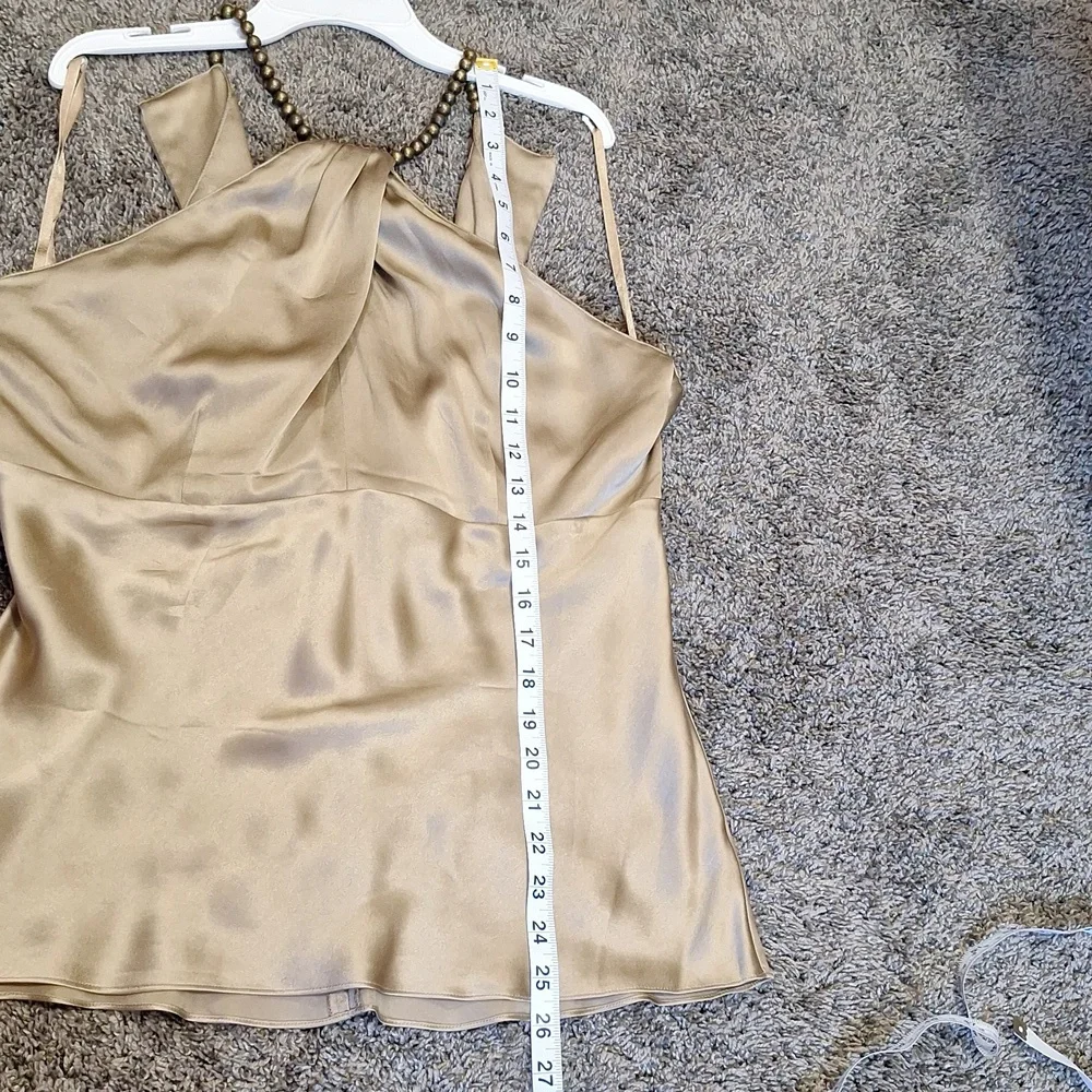 Michael Kors silk sleeveless blouse - 12 - gold/bronze beads - Picture 8 of 10